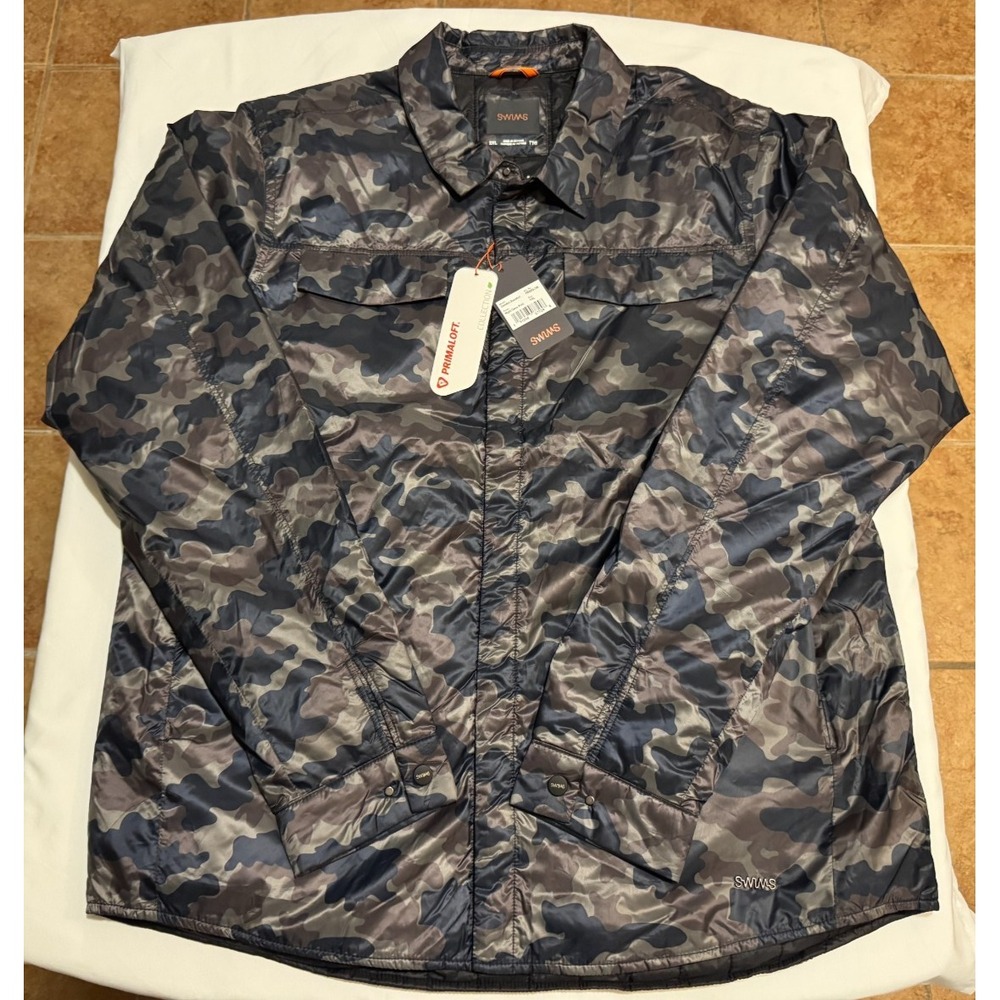 SWIMS Men's Camden Overshirt - Camo - Size 2XL - NEW With Tags - Primaloft